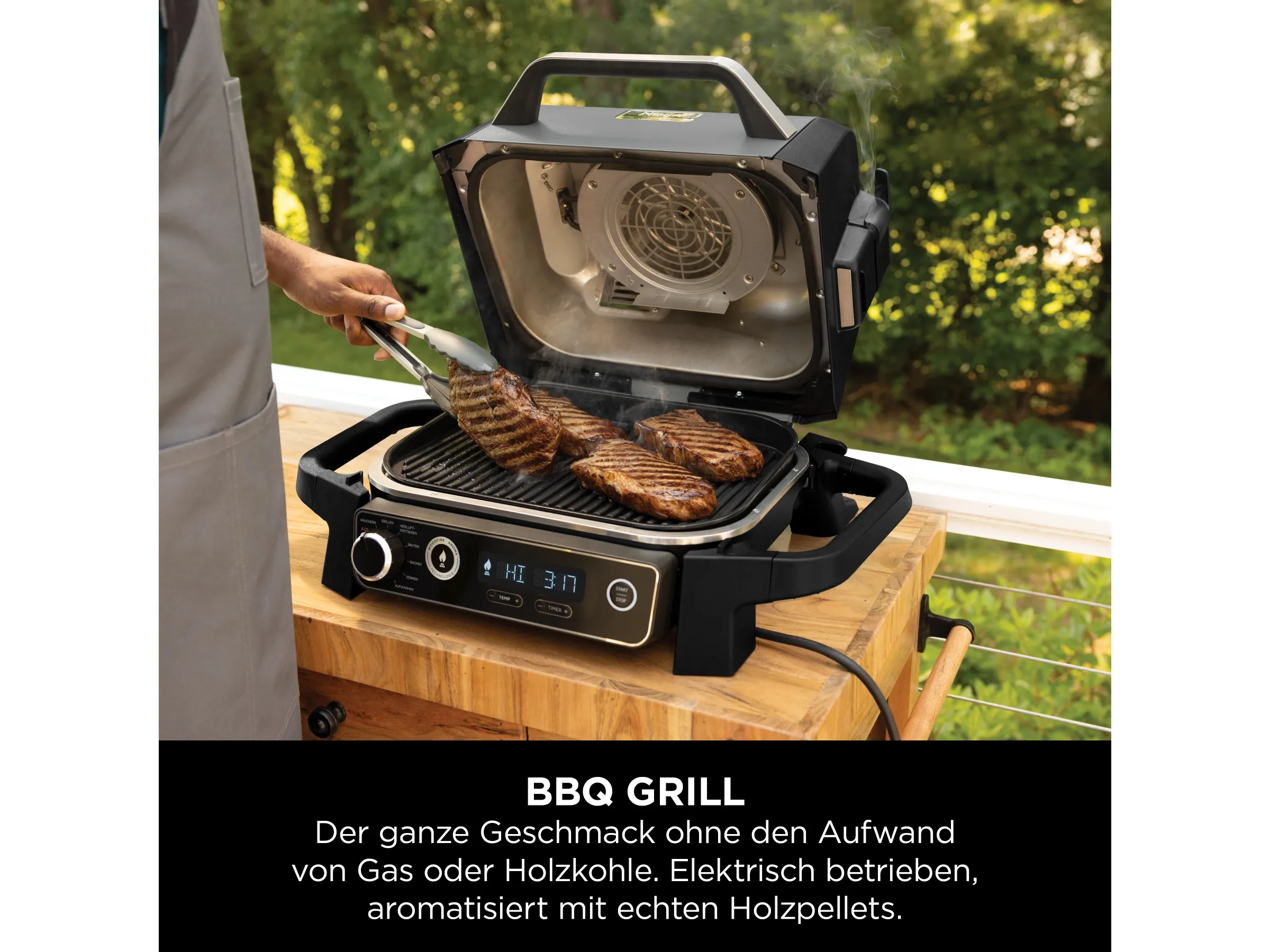 Ninja Woodfire Elektrischer Outdoor-Grill & Smoker OG701DE