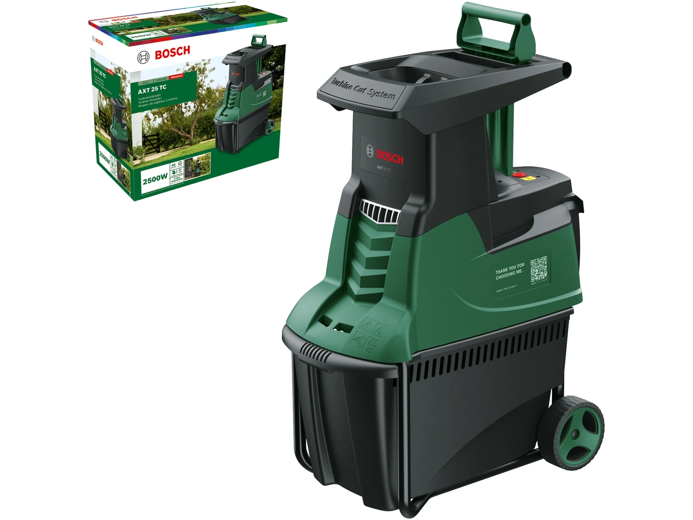 Bosch Gartenhäcksler AXT 25 TC mit Turbinen-Schnitt-System